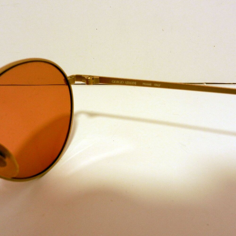 Giorgio Armani 129 759 Antique Gold Metal Brown Tortoise Oval Sunglasses 3425 - Picture 10 of 12